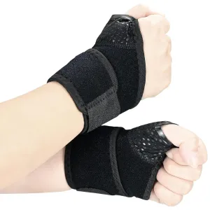 1 Pair of Carpal Tunnel Wrist Brace for Carpal Tunnel Disorders, Pain Relief, Arthritis, Tendonitis, Adjustable Wrist Brace, Suitable for Men and Women Black