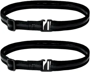 2 Pcs Shirt Stay Belts Keep Shirts Tucked in - Non Slip Elastic Holder for Neat Look - Black