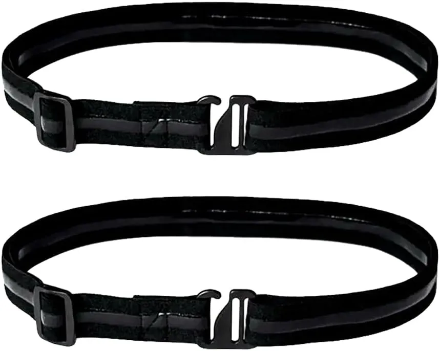 2 Pcs Shirt Stay Belts Keep Shirts Tucked in - Non Slip Elastic Holder for Neat Look - Black