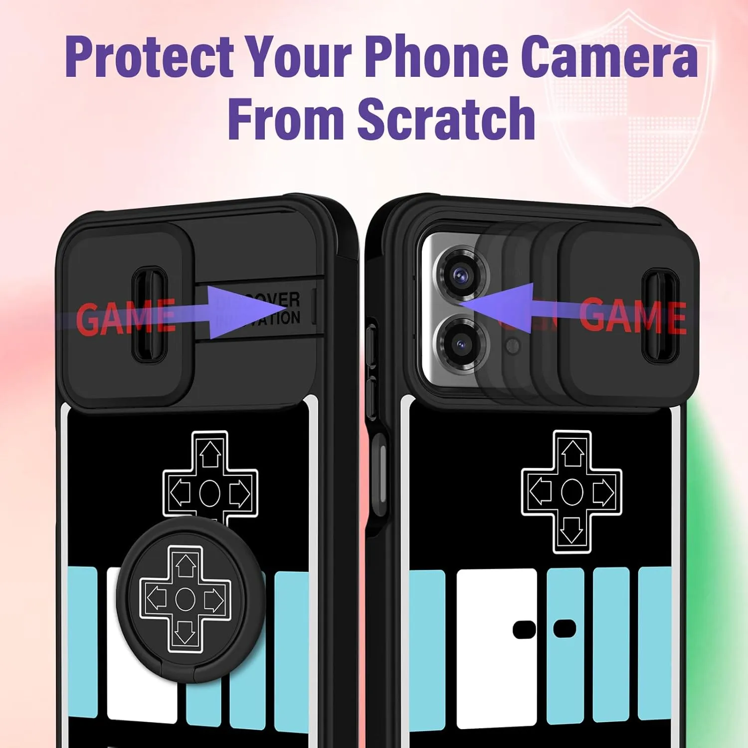 (2in1 for Moto G Stylus 5G 2023 Case for Women Gameboy Cute Console Phone Cover Girls Men Cartoon Fashion Cool Funny Design with Camera Cover and Ring Stand Funda for Moto G Stylus 5G Case