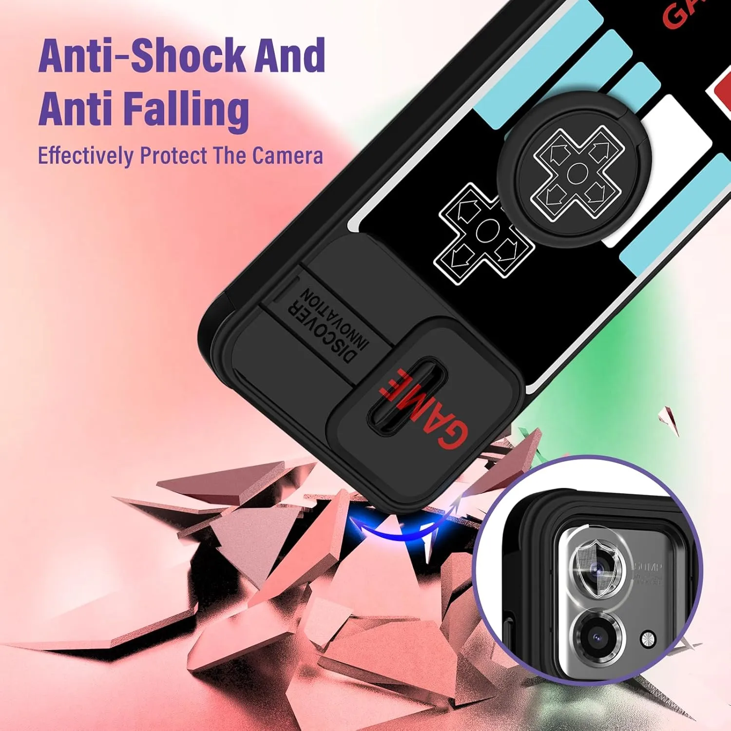 (2in1 for Moto G Stylus 5G 2023 Case for Women Gameboy Cute Console Phone Cover Girls Men Cartoon Fashion Cool Funny Design with Camera Cover and Ring Stand Funda for Moto G Stylus 5G Case