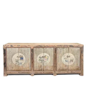 6 Door Painted Mongolian Sideboard - Late 19thC