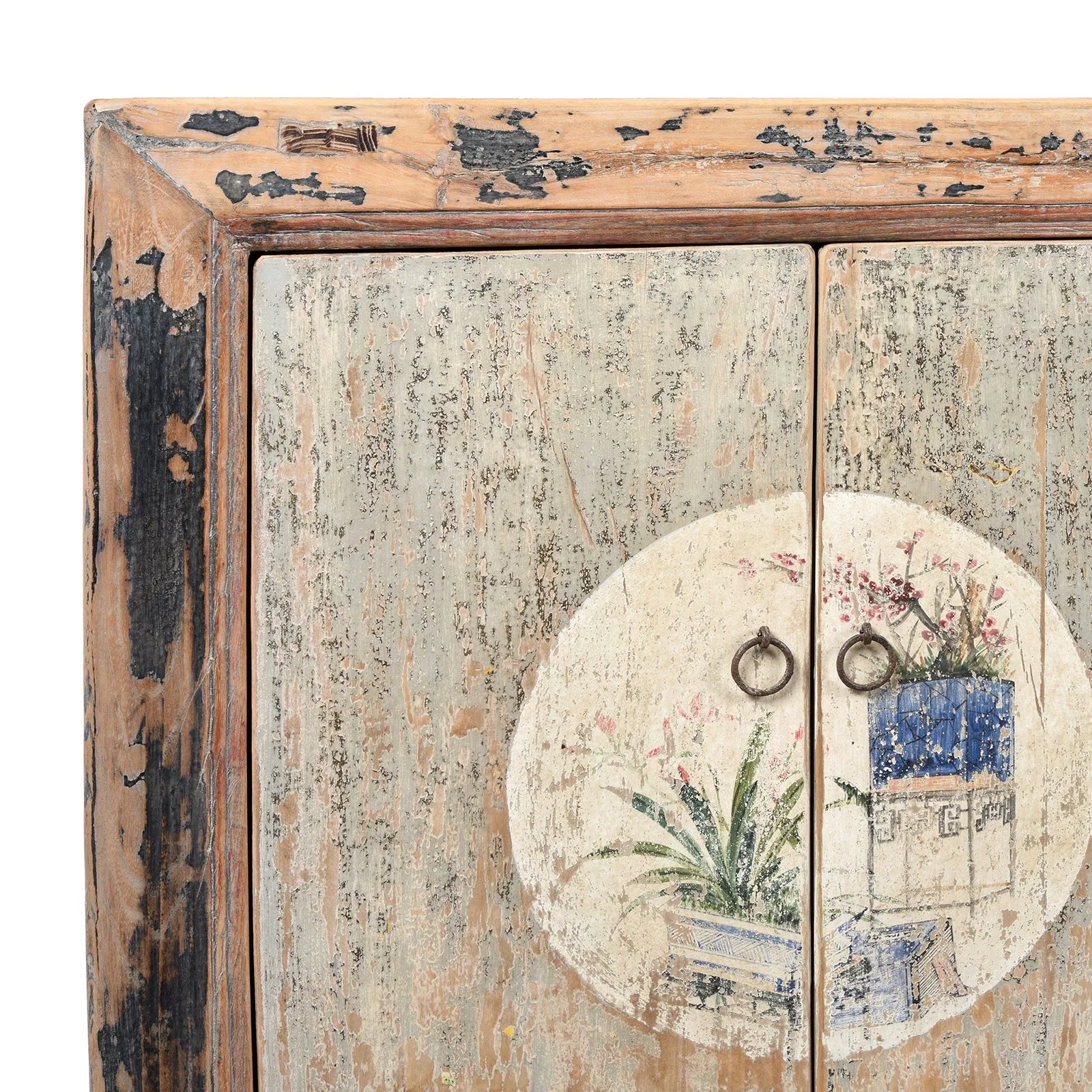 6 Door Painted Mongolian Sideboard - Late 19thC
