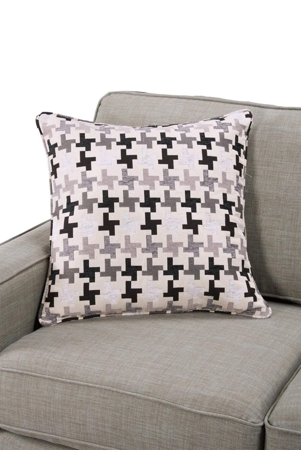 Ballenas 2-Piece Linen-Look Fabric Sectional - Light Grey
