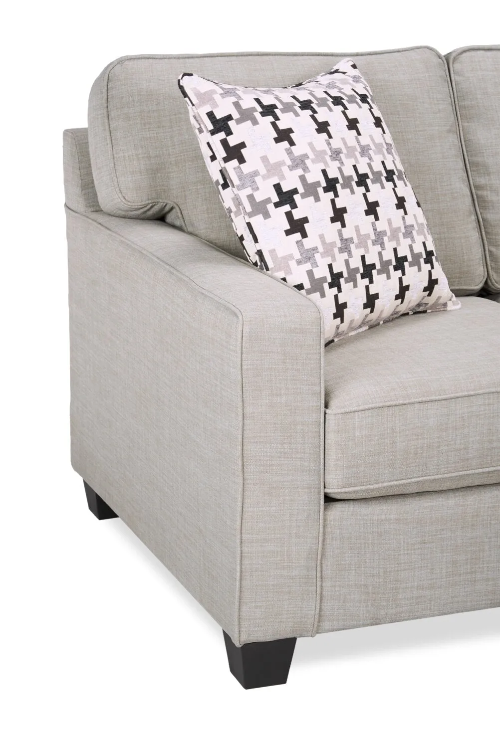 Ballenas 2-Piece Linen-Look Fabric Sectional - Light Grey