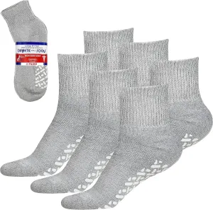 Debra Weitzner Non-Binding Loose Fit Sock - Non-Slip Diabetic Socks for Men and Women - Ankle 3Pk Grey
