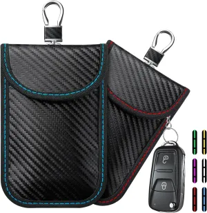 Faraday Bag Key Protector, 2 Pack Signal Blocking RFID Key Fob Protector Pouch, Anti-Theft Car Security Cage