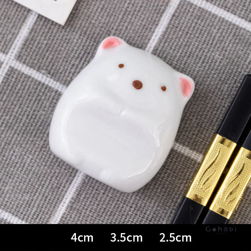 Gohobi Ceramic Cartoon Animal Chopstick Rest