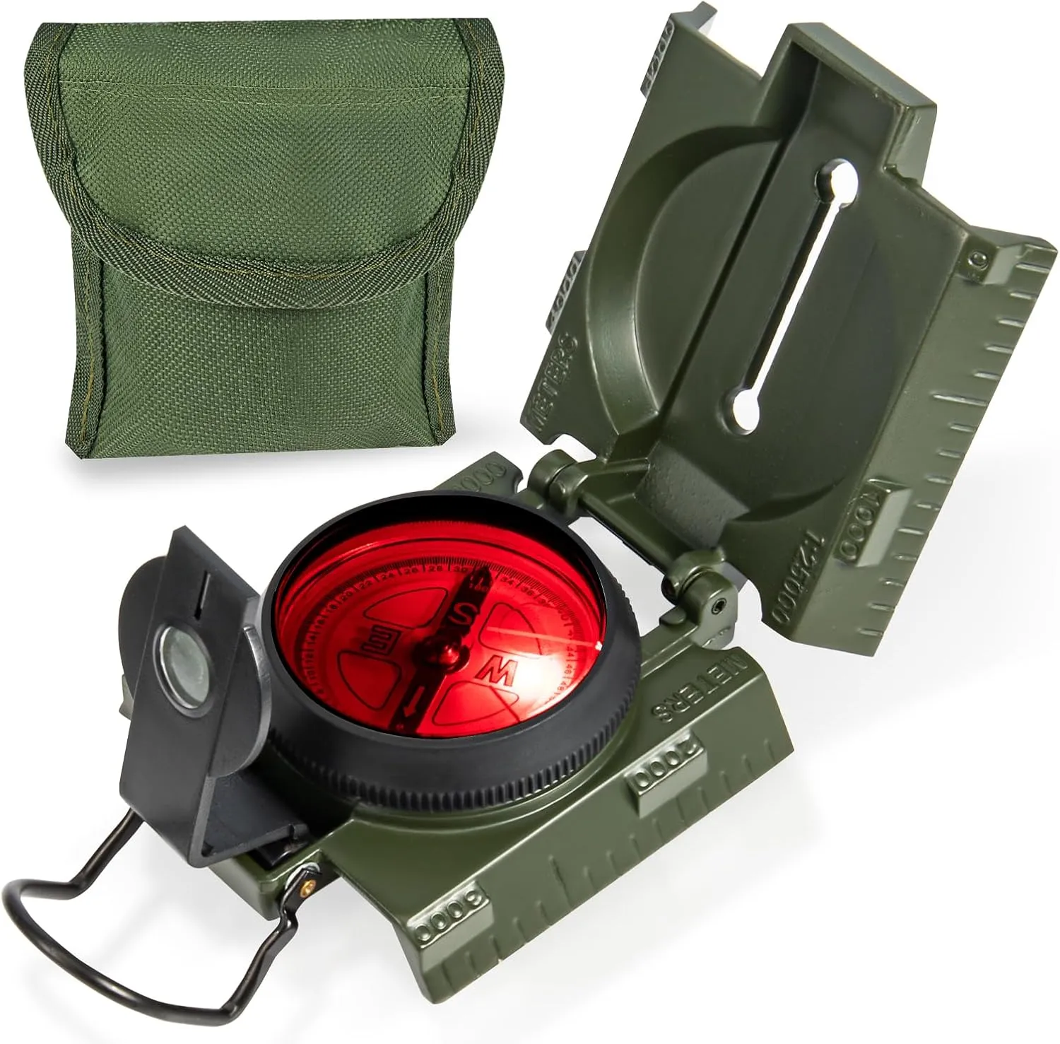 Military-Grade Compass with LED Light - Waterproof, Shockproof Navigation Tool for Hiking, Camping, and Survival - Easy-to-Read Dial, Compact & Portable for Outdoor Adventures