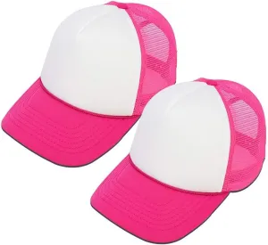 MR.R Sublimation Blanks Polyester Mesh Cap Mesh Hat Two Tone Trucker Summer Mesh Cap with Adjustable Snapback,2pcs per Pack