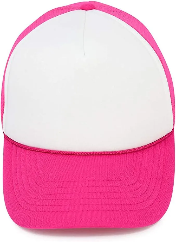 MR.R Sublimation Blanks Polyester Mesh Cap Mesh Hat Two Tone Trucker Summer Mesh Cap with Adjustable Snapback,2pcs per Pack