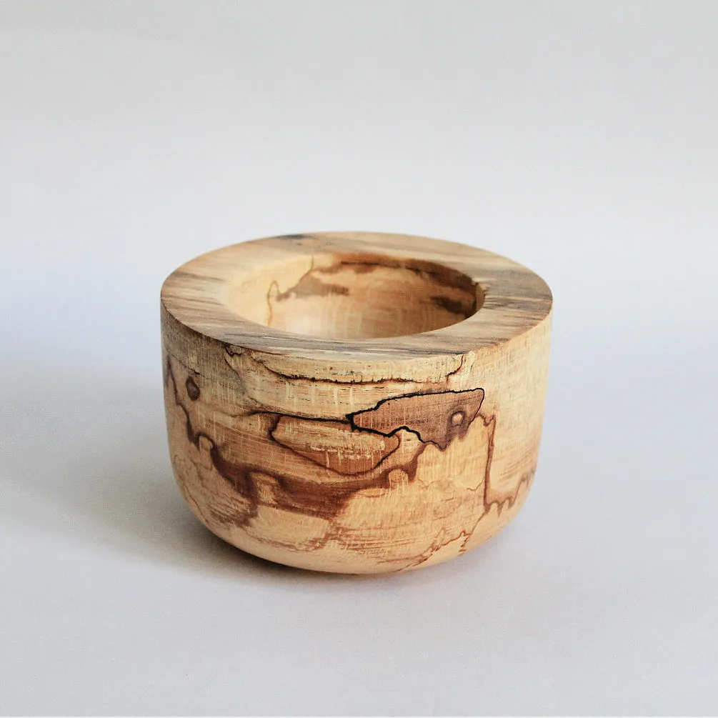 Spalted Beech Wooden Salt Pot