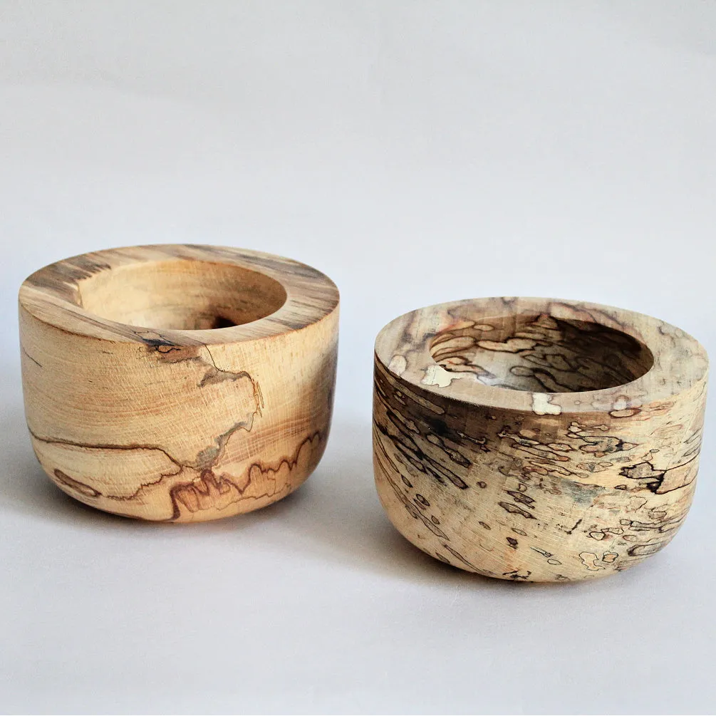 Spalted Beech Wooden Salt Pot