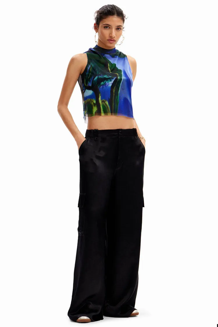 Tulle Landscape Sleeveless Top
