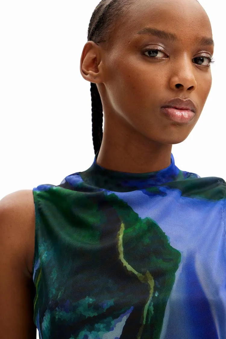 Tulle Landscape Sleeveless Top