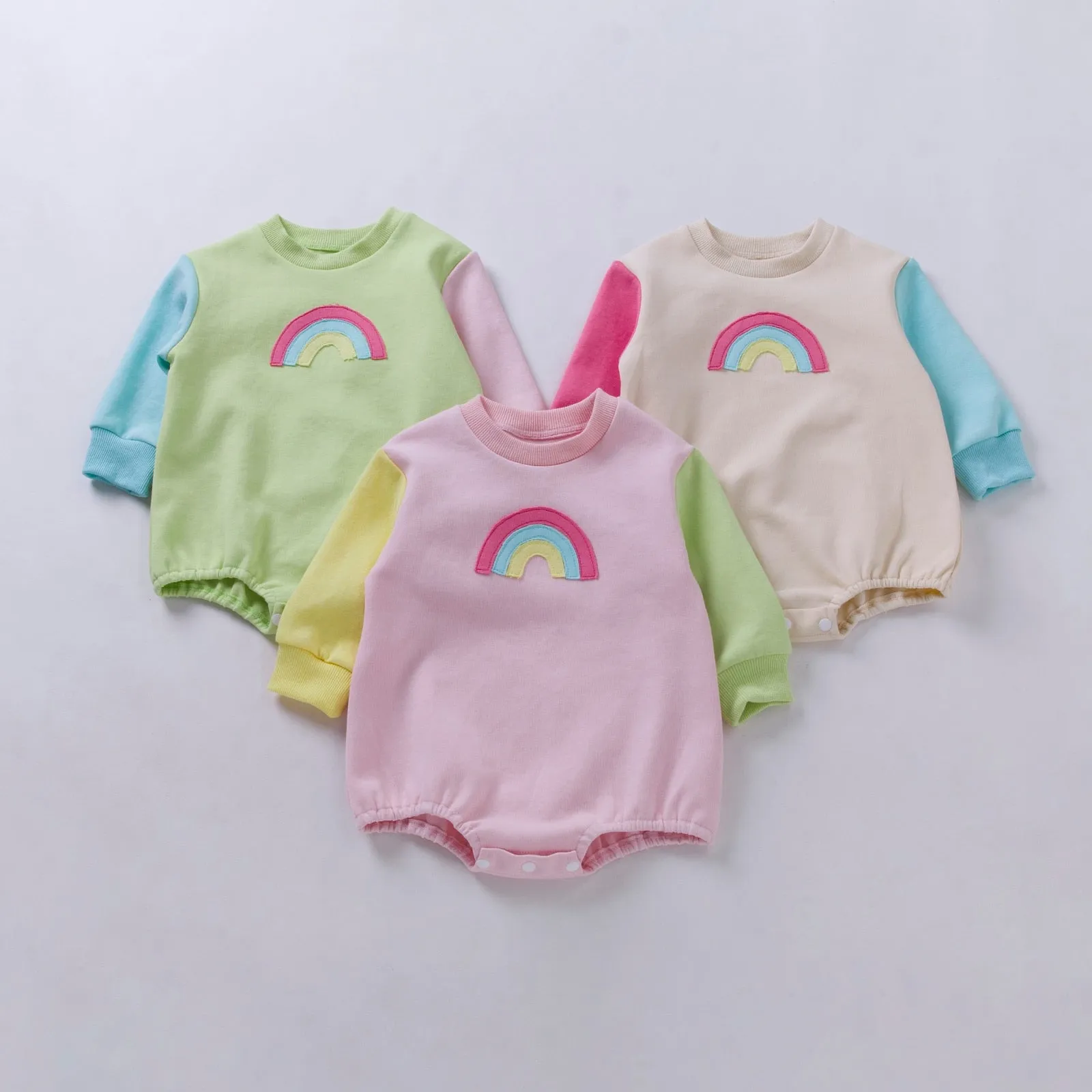 Two Tone Retro Rainbow Romper