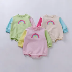 Two Tone Retro Rainbow Romper