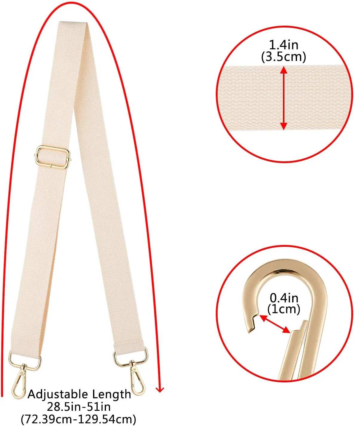 Wide Shoulder Purse Strap Replacement Adjustable Belt Canvas Bag Crossbody Handbag